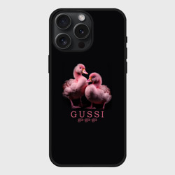 Чехол силиконовый для Apple iPhone 15 Pro Мax матовый Два маленьких гуся: Gussi ga-ga-ga