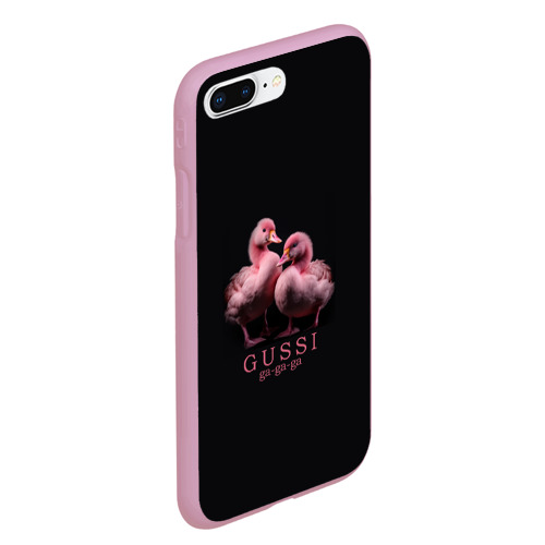 Чехол для iPhone 7Plus/8 Plus матовый Два маленьких гуся: Gussi ga-ga-ga, цвет розовый - фото 3