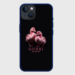 Чехол для iPhone 14 Два маленьких гуся: Gussi ga-ga-ga