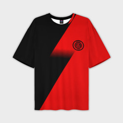 Мужская футболка oversize 3D Inter geometry red sport