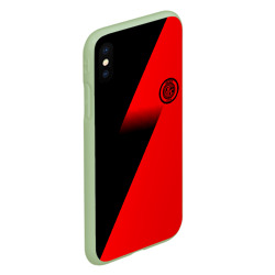 Чехол для iPhone XS Max матовый Inter geometry red sport - фото 2