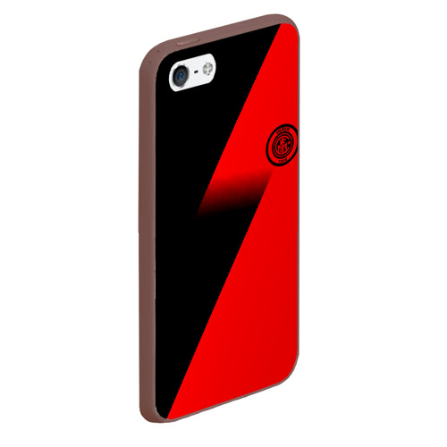 Чехол для iPhone 5/5S матовый Inter geometry red sport, цвет коричневый - фото 3