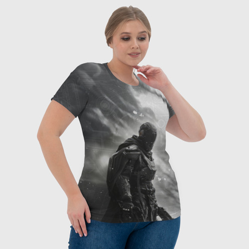 Женская футболка 3D с принтом Кибернетический штурмовик, фото #4