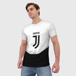 Мужская футболка 3D Juventus black geometry sport - фото 2