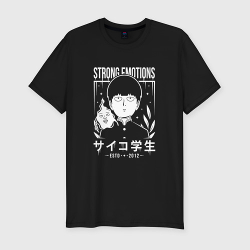 Мужская футболка хлопок Slim Шигео Кагеяма и Экубо, цвет черный