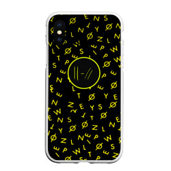 Чехол для iPhone XS Max матовый Twenty one pilots pattern rock yellow