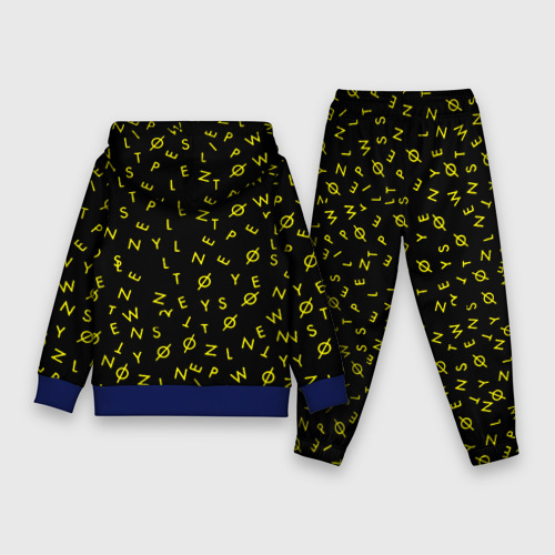 Детский костюм с толстовкой 3D Twenty one pilots pattern rock yellow, цвет синий - фото 2