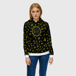 Женская толстовка 3D Twenty one pilots pattern rock yellow - фото 2