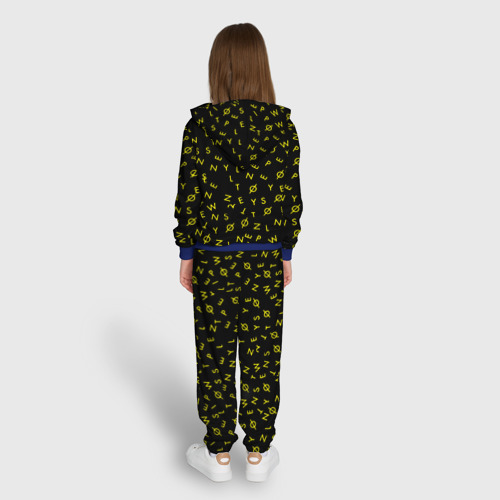 Детский костюм с толстовкой 3D Twenty one pilots pattern rock yellow, цвет синий - фото 6