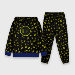 Детский костюм с толстовкой 3D Twenty one pilots pattern rock yellow