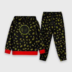 Детский костюм с толстовкой 3D Twenty one pilots pattern rock yellow