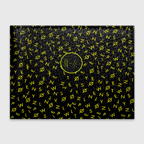 Обложка для студенческого билета Twenty one pilots pattern rock yellow, цвет синий