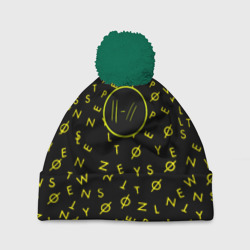 Шапка 3D c помпоном Twenty one pilots pattern rock yellow