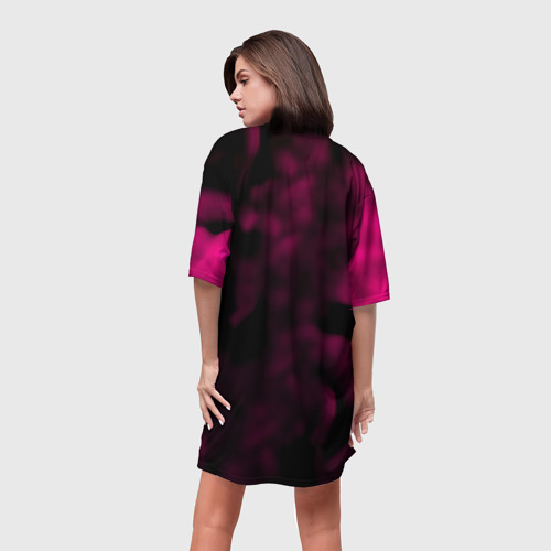 Платье-футболка 3D Алан Волкер огенный стиль градиент, цвет 3D печать - фото 4
