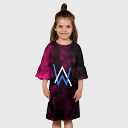 Детское платье 3D Алан Волкер огенный стиль градиент - фото 2