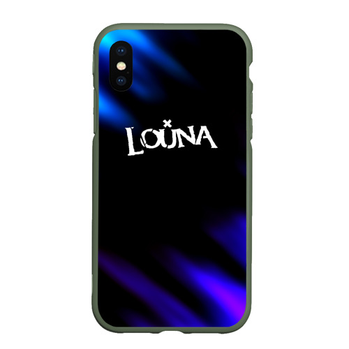 Чехол для iPhone XS Max матовый Louna neon bend, цвет темно-зеленый