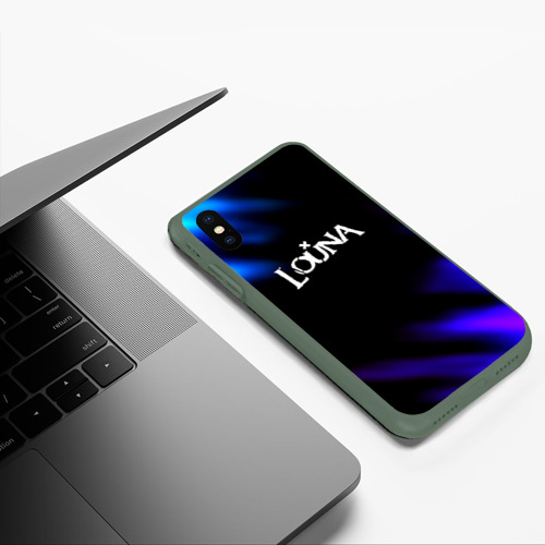 Чехол для iPhone XS Max матовый Louna neon bend, цвет темно-зеленый - фото 5