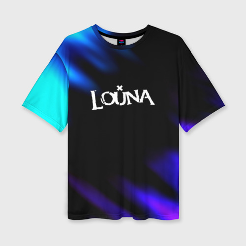 Женская футболка oversize 3D Louna neon bend, цвет 3D печать