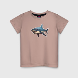 Детская футболка хлопок Злая большая белая акула