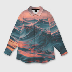 Морские волны на закате  – Рубашка оверсайз с принтом купить