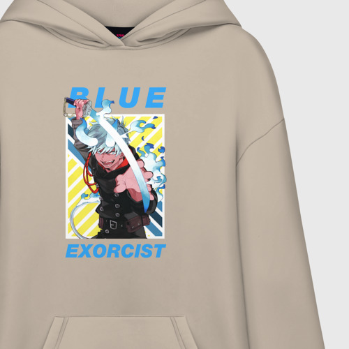 Худи SuperOversize хлопок Рин - Синий экзорцист, цвет миндальный - фото 3
