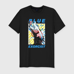 Мужская футболка хлопок Slim Рин - Синий экзорцист