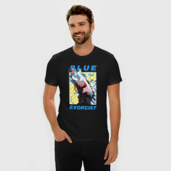Мужская футболка хлопок Slim Рин - Синий экзорцист - фото 2