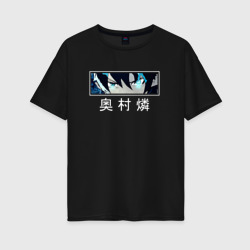 Женская футболка хлопок Oversize Blue Exorcist - Rin