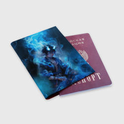 Обложка для паспорта матовая кожа Синий демон - Синий экзорцист - фото 2