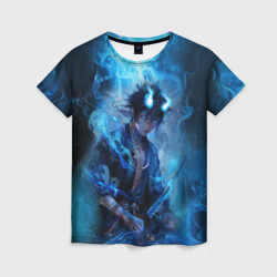 Женская футболка 3D Синий демон - Синий экзорцист