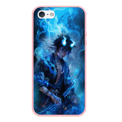 Чехол для iPhone 5/5S матовый Синий демон - Синий экзорцист