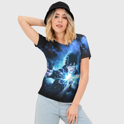 Женская футболка 3D Slim Юкио - Синий экзорцист - фото 2