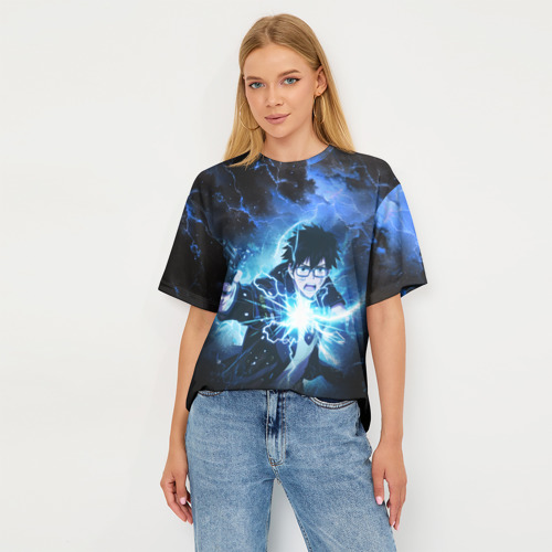 Женская футболка oversize 3D Юкио - Синий экзорцист, цвет 3D печать - фото 5