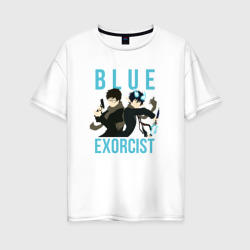 Женская футболка хлопок Oversize Синий экзорцист - браться