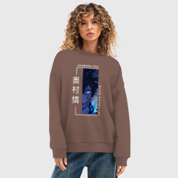 Женский свитшот oversize без начеса хлопок Blue Exorcist - Okumura Rin - фото 2