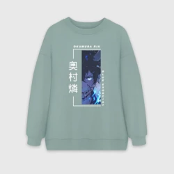 Женский свитшот oversize без начеса хлопок Blue Exorcist - Okumura Rin