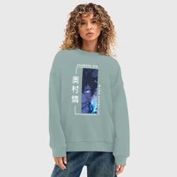 Женский свитшот oversize без начеса хлопок Blue Exorcist - Okumura Rin - фото 2