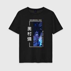 Женская футболка хлопок Oversize Blue Exorcist - Okumura Rin