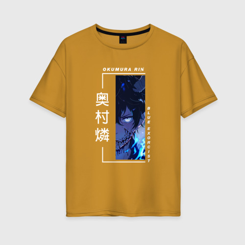 Женская футболка хлопок Oversize с принтом Blue Exorcist - Okumura Rin, вид спереди #2