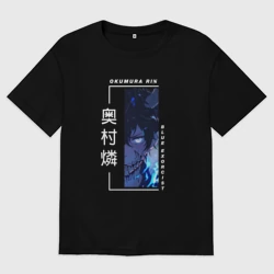 Женская футболка хлопок Oversize Blue Exorcist - Okumura Rin