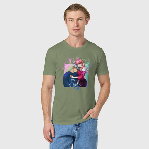 Мужская футболка хлопок с принтом Любовь с кончиков пальцев, фото на моделе #1