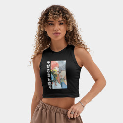 Женская укороченная майка-топ хлопок Пара - Любовь с кончиков пальцев - фото 2