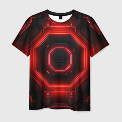 Мужская футболка 3D Nvidia style black and red neon