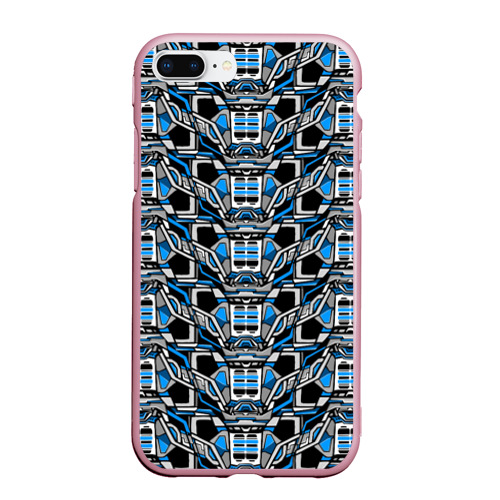 Чехол для iPhone 7/8 Plus матовый с принтом Синяя плетёная броня киберпанк, вид спереди №1