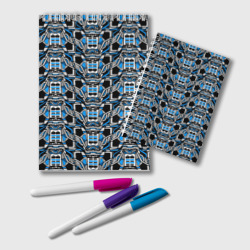 Синяя плетёная броня киберпанк – Блокнот с принтом купить
