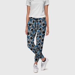 Синяя плетёная броня киберпанк – Женские брюки 3D с принтом купить