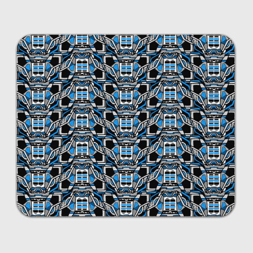 Прямоугольный коврик для мышки с принтом Синяя плетёная броня киберпанк, вид спереди №1