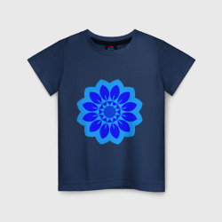 Детская футболка хлопок Мандала - голубой цветок