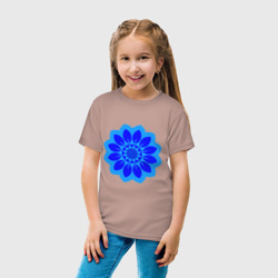 Детская футболка хлопок Мандала - голубой цветок - фото 2