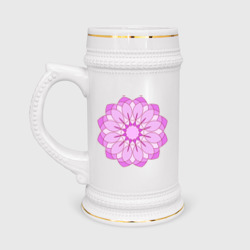Кружка пивная Мандала -  розовый цветок